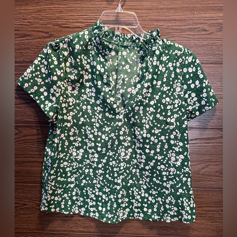 SHEIN Green Floral Blouse